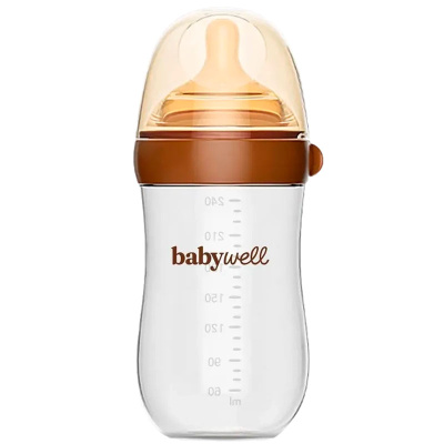 Бутылочка для кормления из стекла BabyWell BW18012 коричневый 1